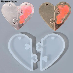 Silicone Jewelry Mold for Love Heart Charms Pendant Making Resin