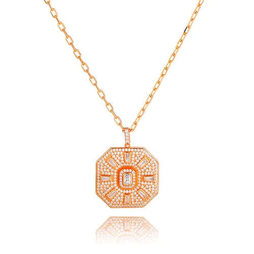 High Chains Square Necklace Noble Accessories Neck Jewelry for women