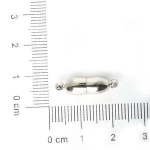 20Pcs 6*20MM Rhodium Magnetic Clasps For Necklace Alloy Bracelet Chain Hook