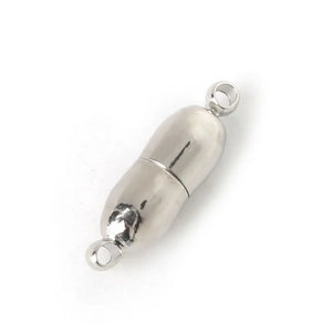 20Pcs 6*20MM Rhodium Magnetic Clasps For Necklace Alloy Bracelet Chain Hook