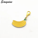 20pcs/Lot Banana Dangle Charms Golden Pendant Lobster Clasp Hanging Charm