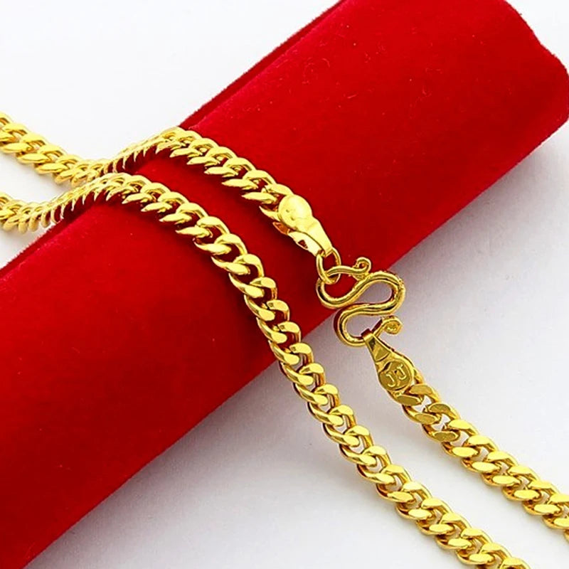 24K Plated Chain Necklace for Men and Women