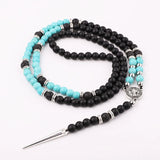 Natural Stone Tiger Eye Turquoise Pendant Necklace Men