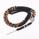 Natural Stone Tiger Eye Turquoise Pendant Necklace Men