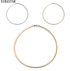 3 Colors Stainless Steel Snake Bamboo Chain Chokers Necklaces
