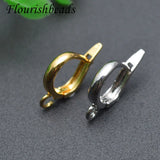 30pcs Nickel Round Ear Hooks Clasp 13x18mm for Jewelry Making