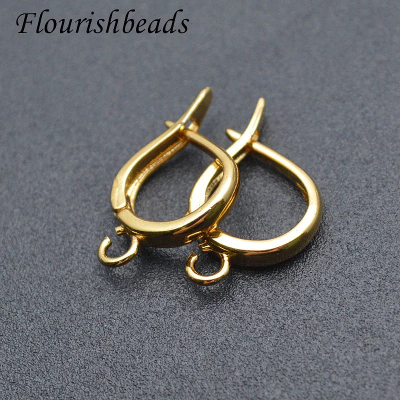 30pcs Nickel Round Ear Hooks Clasp 13x18mm for Jewelry Making