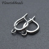 30pcs Nickel Round Ear Hooks Clasp 13x18mm for Jewelry Making