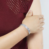316L Stainless Steel Adjustable Wristband Bracelet with Roman Numbers