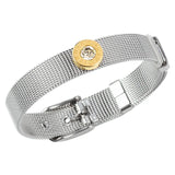 316L Stainless Steel Adjustable Wristband Bracelet with Roman Numbers