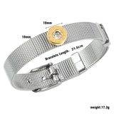 316L Stainless Steel Adjustable Wristband Bracelet with Roman Numbers