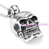 316L Stainless Steel Mens Skull Chain Pendant Necklace