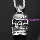 316L Stainless Steel Mens Skull Chain Pendant Necklace