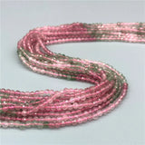 3MM Gradient Round Faceted Beads Tourmaline Fluorite Opal Stones