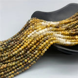 3MM Gradient Round Faceted Beads Tourmaline Fluorite Opal Stones