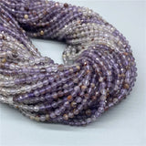3MM Gradient Round Faceted Beads Tourmaline Fluorite Opal Stones