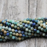 3mm Natural Chrysocolla Fynchenite Round Beads