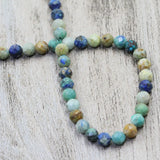 3mm Natural Chrysocolla Fynchenite Round Beads