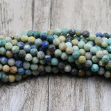 3mm Natural Chrysocolla Fynchenite Round Beads