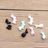 40PCS Animal Rabbit Pendant Charms Enamel Alloy DIY Jewelry Findings
