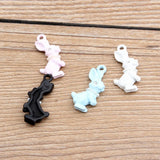 40PCS Animal Rabbit Pendant Charms Enamel Alloy DIY Jewelry Findings