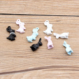 40PCS Animal Rabbit Pendant Charms Enamel Alloy DIY Jewelry Findings