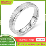 4mm Frosted Stainless Steel Ring Set Couple Wedding Band