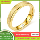 4mm Frosted Stainless Steel Ring Set Couple Wedding Band