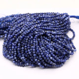 4mm Natural Stone Kyanite Faceted Beads for DIY Crafts - 14'' Strand