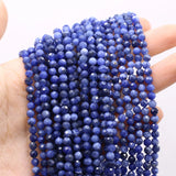 4mm Natural Stone Kyanite Faceted Beads for DIY Crafts - 14'' Strand