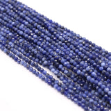 4mm Natural Stone Kyanite Faceted Beads for DIY Crafts - 14'' Strand