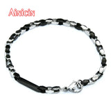 4mm Stainless Steel Coffee Plating Long Strip Bracelet