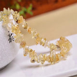 Natural Citrine Gravel Beads Crushed Crystal DIY Charms Bracelet Jewelry