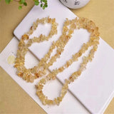 Natural Citrine Gravel Beads Crushed Crystal DIY Charms Bracelet Jewelry