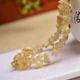 Natural Citrine Gravel Beads Crushed Crystal DIY Charms Bracelet Jewelry