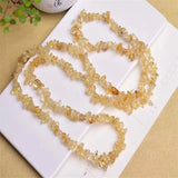 Natural Citrine Gravel Beads Crushed Crystal DIY Charms Bracelet Jewelry