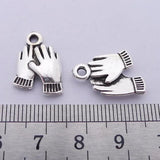 50 Pcs/Lot 13x19mm Antique Silver Gloves Charms