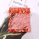 50Pcs 9x12cm Star Snowflake Pattern Jewelry Packaging Bags