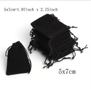50Pcs/lot 5x7cm Velvet Drawstring Pouch Jewelry Christmas Wedding Bag