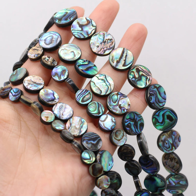 5pcs Abalone Shell Coin Beads for Jewelry Making DIY Charms Necklace Bracelet