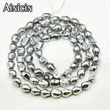 5x6mm Skull Head Strand Beads Rainbow Titanium Plating 5pcs