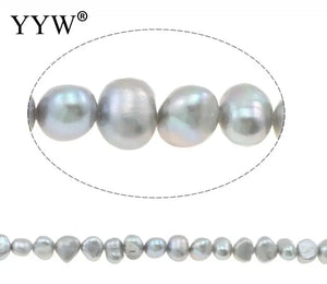 100% Natural Grey Baroque Pearl Loose Beads, 6-7mm, DIY Jewelry Making