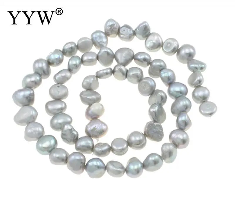 100% Natural Grey Baroque Pearl Loose Beads, 6-7mm, DIY Jewelry Making
