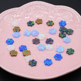 Synthetic Opal Flower/Clover Shape Fire Opal Stone for DIY Jewelry 2pcs