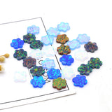 Synthetic Opal Flower/Clover Shape Fire Opal Stone for DIY Jewelry 2pcs