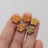Synthetic Opal Flower/Clover Shape Fire Opal Stone for DIY Jewelry 2pcs