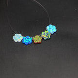 Synthetic Opal Flower/Clover Shape Fire Opal Stone for DIY Jewelry 2pcs