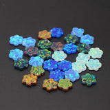 Synthetic Opal Flower/Clover Shape Fire Opal Stone for DIY Jewelry 2pcs