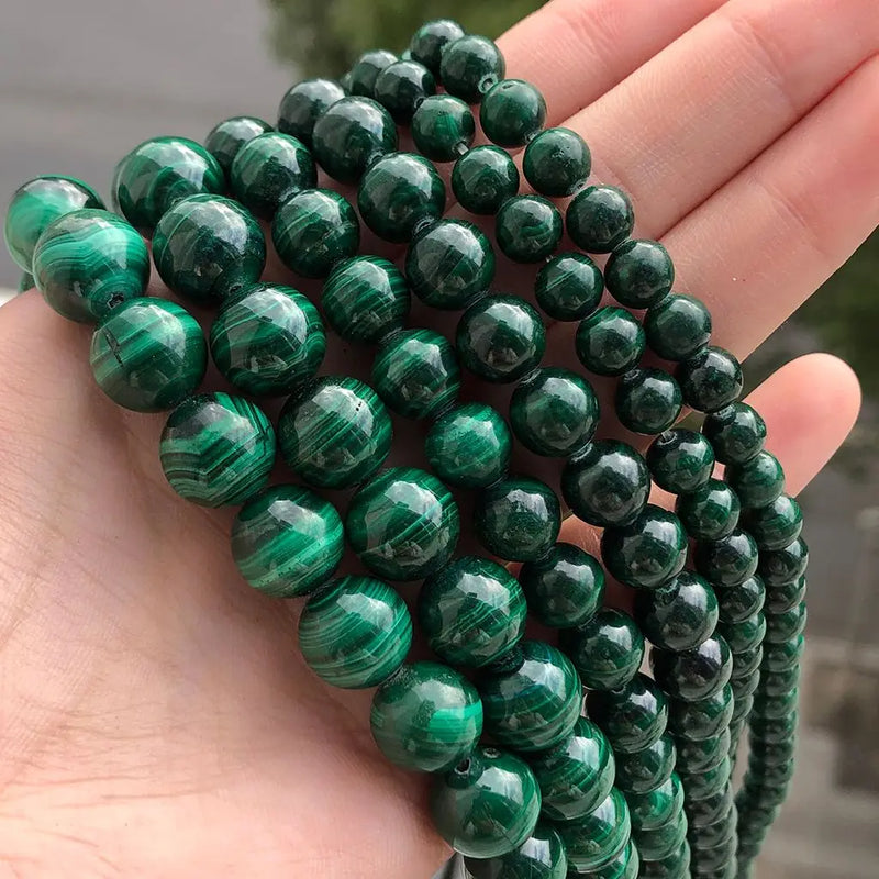 6/8/10mm AA Malachite Bead Round Loose Beads for Jewelry Making DIY