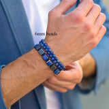 6mm Tiger Eye Stone Beads Double Layer Bracelet